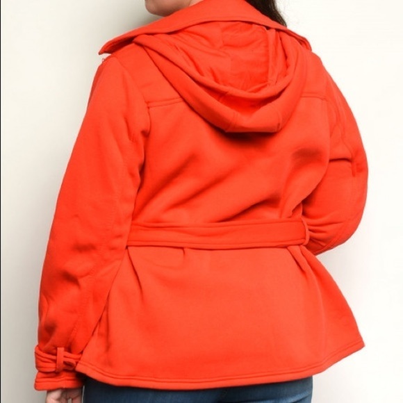 NWT Plus Size Double Breasted Hooded Pea Coat 1X - Picture 2 of 8